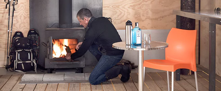 Open Hearth Wood Fireplace Installation in Mascouche, QC