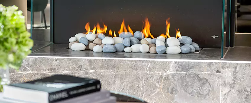 Double-Height Fireplace Design Refurbishment in Mascouche Heights, Quebec